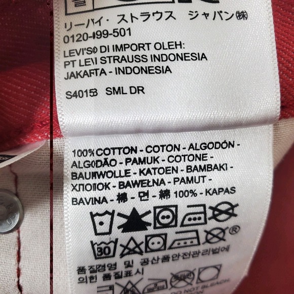LEVI'S 501 Red Buttonfly Denim MEN'S Straight Leg Jeans Sz 40x30 PC9-00501-2511 - Picture 7 of 8